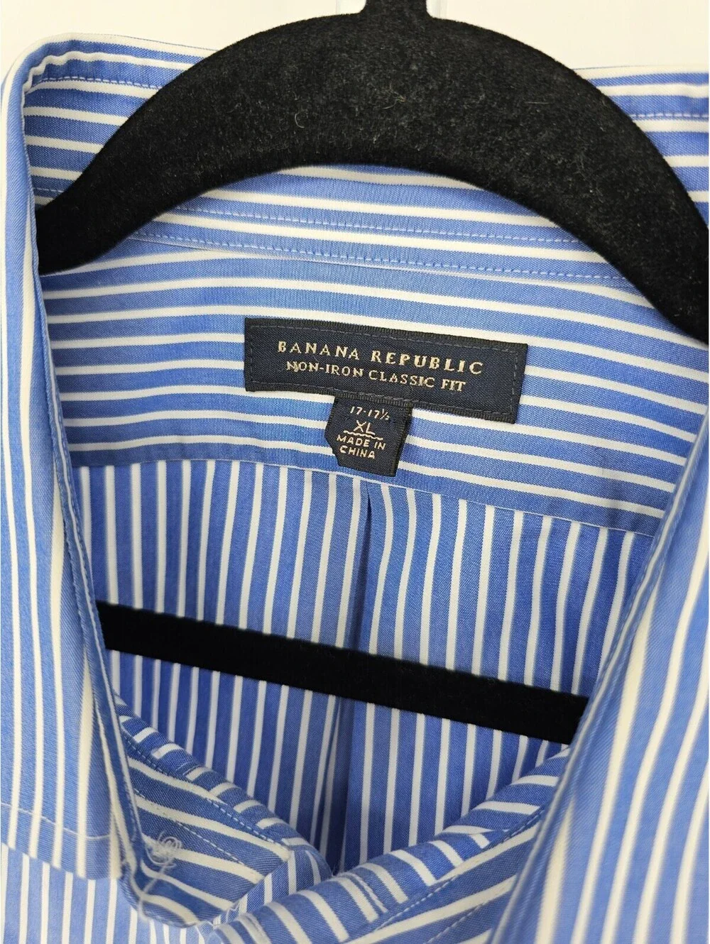 Banana Republic Mens Sz XL Long Sleeve Button Up Dress Shirt Light Blue White